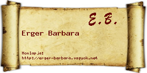 Erger Barbara névjegykártya